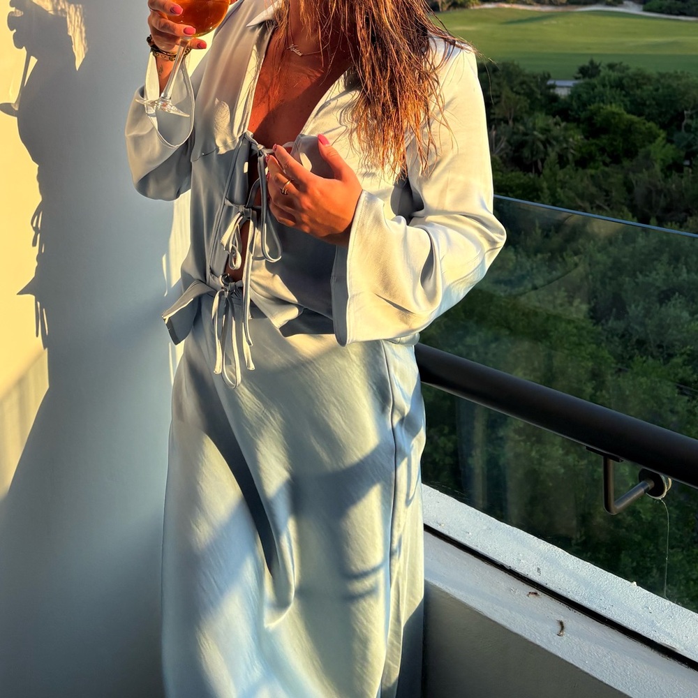 a new day Light Blue Maxi Skirt set